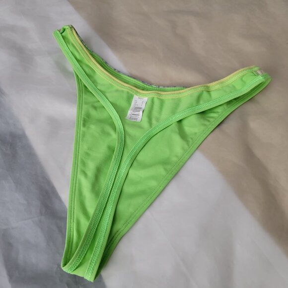 Bikini Bottom Lime Green Swim Suit Sexy Thong Beach Women Size Small - Picture 5 of 8